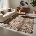 Ver imagem 1 de Tapete de Couro Quadriculado 2,00 X 1,50 M Marron Ligth