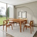 Ver imagem 1 de Conjunto de Mesa Extensível Retangular Tarsila Yescasa com 6 Cadeiras Verõnica Marrom/Champagne