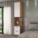 Ver imagem 6 de Conjunto de Quarto Infantil Completo Modulado 4 Peças Ella Yescasa Marrom/Nogal/Branco