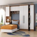 Ver imagem 1 de Conjunto de Quarto Infantil Completo Modulado 4 Peças Ella Yescasa Marrom/Nogal/Branco
