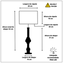 Ver imagem 3 de Abajur Branco Madeira Torneado Cúpula Tecido Algodão