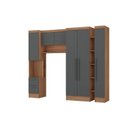 Ver imagem 2 de Conjunto Modulado de Quarto Infantil 4 Peças Ella Nogal e Grafite Yescasa Marrom