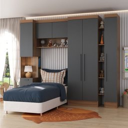 Quarto Infantil Completo 4 Peças Ella Espresso Móveis - 1