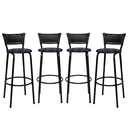 Ver imagem 1 de Kit 4 Banquetas para Bancada Banco Alto Junco Preto Balcão Cozinha Gourmet Bar Área de Lazer Piscina