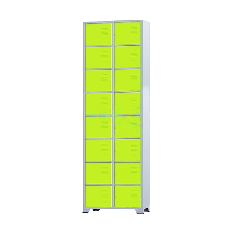Armário Roupeiro De Aço 16 Portas Para Vestiário Academia Locker Verde