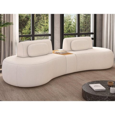 Sofá Modular Hyun 4 Lugares Retrátil 285cm Off White Sallar Home