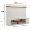 Rack Heloísa 2 Portas e Painel Lívia C03 177 Cm Cor Laca Off White/caramelo - 3