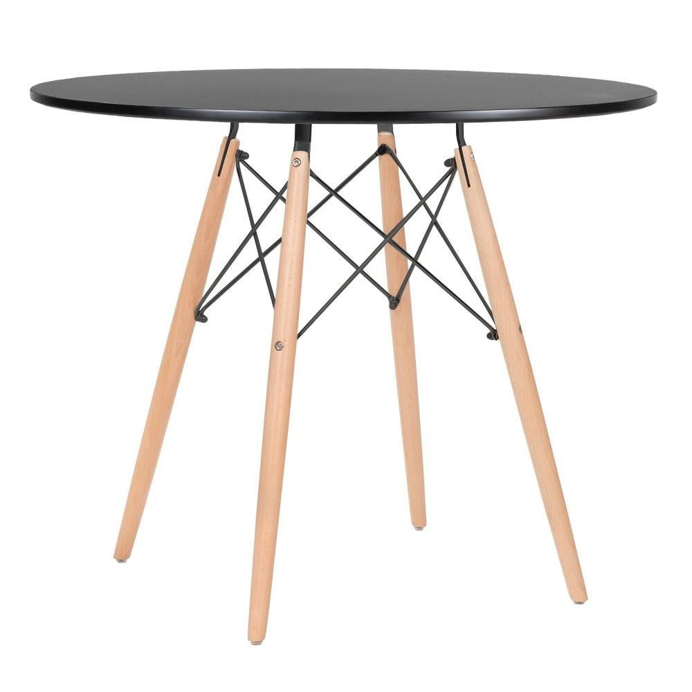 Conjunto de Mesa Redonda Eames 90cm Preto + 4 Cadeiras Eiffel Dsw Laranja - 2