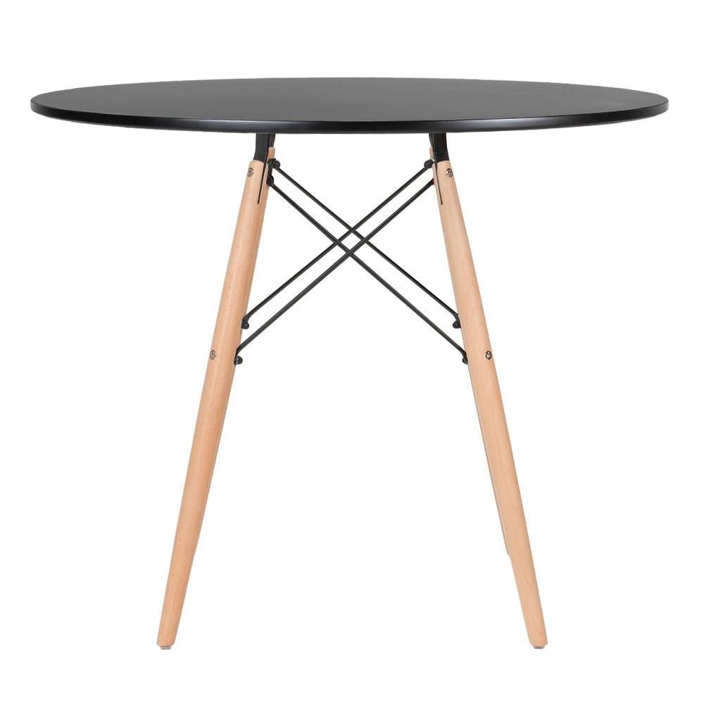 Conjunto de Mesa Redonda Eames 90cm Preto + 4 Cadeiras Eiffel Dsw Laranja - 3