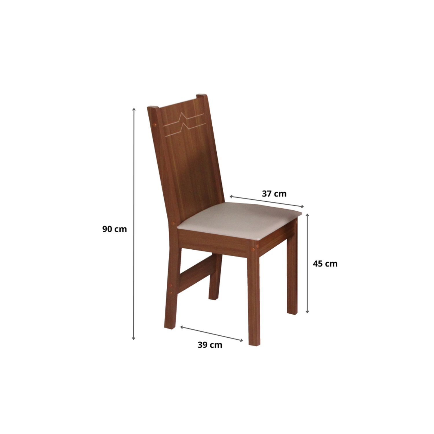 Conjunto de Sala de Jantar Mesa Retangular Giovana com 4 Cadeiras Elane - 6