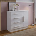 Ver imagem 1 de Cômoda Florença Tampo MDF 4 Gavetas com Sapateira Branco