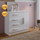 Ver imagem 6 de Cômoda Florença Tampo MDF 4 Gavetas com Sapateira Branco