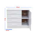 Ver imagem 4 de Cômoda Florença Tampo MDF 4 Gavetas com Sapateira Branco