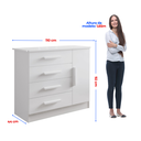 Ver imagem 3 de Cômoda Florença 4 Gavetas com Sapateira Branco