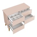 Ver imagem 5 de Dormitório Completo Infantil Theo 3 Portas, Cômoda 6 Gavetas e Berço Rosa Fosco com Pés Amadeirado -