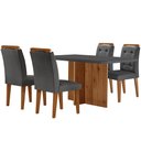 Ver imagem 2 de Sala de Jantar Mesa Olimpia 120CM MDF Vidro Canto Copo com 4 Cadeiras Carol Moderna