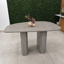 Ver imagem 2 de Mesa de Jantar Orgânica Mila 6 Lugares Cimento Queimado MDF Modelar Art Moveis