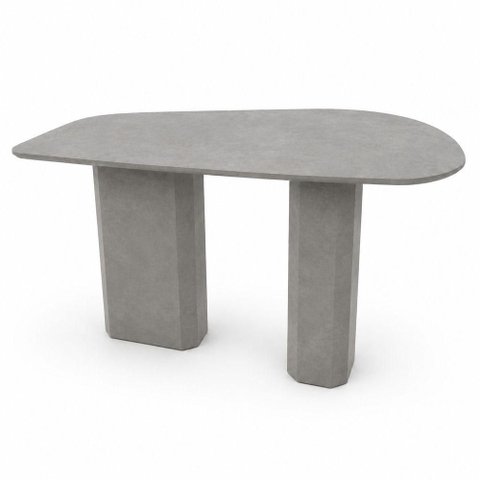 Mesa de Jantar Orgânica Mila 6 Lugares Cimento Queimado MDF Modelar Art Moveis