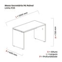 Ver imagem 4 de Escrivaninha Mesa Escritório Retangular 120CMX60CM P25 120cm Nogueira Casablanca e Preto