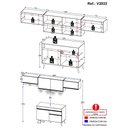 Ver imagem 5 de Armário de Cozinha Compacta 260cm com Leds Veneza Up Multimóveis V2022 Preto/Dourado