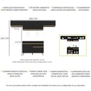 Ver imagem 4 de Armário de Cozinha Compacta 260cm com Leds Veneza Up Multimóveis V2022 Preto/Dourado
