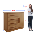 Ver imagem 3 de Cômoda com Sapateira 4 Gavetas e 1 Porta MDF Florença Marrom/Cinamomo
