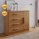 Ver imagem 6 de Cômoda com Sapateira 4 Gavetas e 1 Porta MDF Florença Marrom/Cinamomo