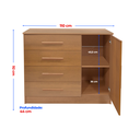 Ver imagem 4 de Cômoda com Sapateira 4 Gavetas e 1 Porta MDF Florença Marrom/Cinamomo