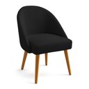Ver imagem 3 de Kit 02 Cadeiras Poltrona de Jantar Estofada Luna Boucle Pés Palito Castanho - Pallazio