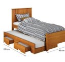 Ver imagem 3 de Cama Solteiro Milano com Auxiliar Cinamomo - Leifer