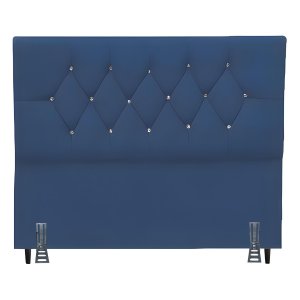 Cabeceira para Cama Casal Queen 160 Cm Brenda e Frame Suede:azul Marinho