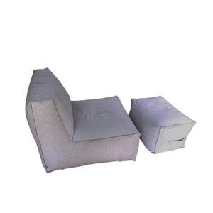 Kit Pufe Puff e Poltrona de Isopor para Área Externa Square Woodpecker Cinza