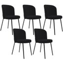 Ver imagem 1 de Kit 5 Cadeiras Sala de Jantar Estofada Gavi L02 Suede Preto - Lyam Decor