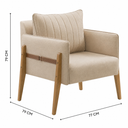 Ver imagem 3 de Poltrona Decorativa Linho Bege Orion 77cm