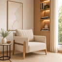 Ver imagem 1 de Poltrona Decorativa Linho Bege Orion 77cm