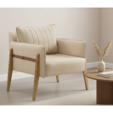 Poltrona Decorativa para Sala de Estar Orion Linho