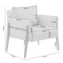 Ver imagem 4 de Poltrona Decorativa Linho Bege Orion 77cm