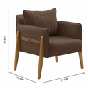 Ver imagem 3 de Poltrona Decorativa para Sala de Estar Orion Marrom