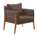 Ver imagem 2 de Poltrona Decorativa para Sala de Estar Orion Marrom