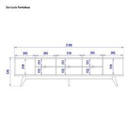 Rack para TV até 75 Polegadas com Ripado Pés Madeira Maciça Fortaleza - 6