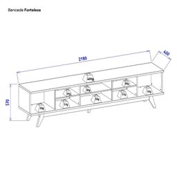Rack para TV até 75 Polegadas com Ripado Pés Madeira Maciça Fortaleza - 7