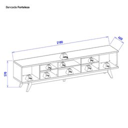 Rack para TV até 75 Polegadas com Ripado Pés Madeira Maciça Fortaleza - 7