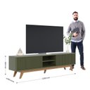 Ver imagem 3 de Rack Ripado para TV até 75 Polegadas 220cm Pés em Madeira Maciça Fortaleza Yescasa Verde
