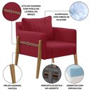 Ver imagem 5 de Poltrona Decorativa para Sala de Estar Orion Vermelho