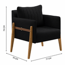 Ver imagem 3 de Poltrona Decorativa para Sala de Estar Orion Preto