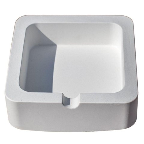 Cinzeiro Quadrado 9cm Aleta Artesanal em Cimento Branco