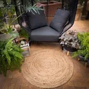 Ver imagem 7 de Tapete Redondo de Juta Natural 90 cm Bege Fibra 100% Natural para Sala Quarto Entrada Varanda