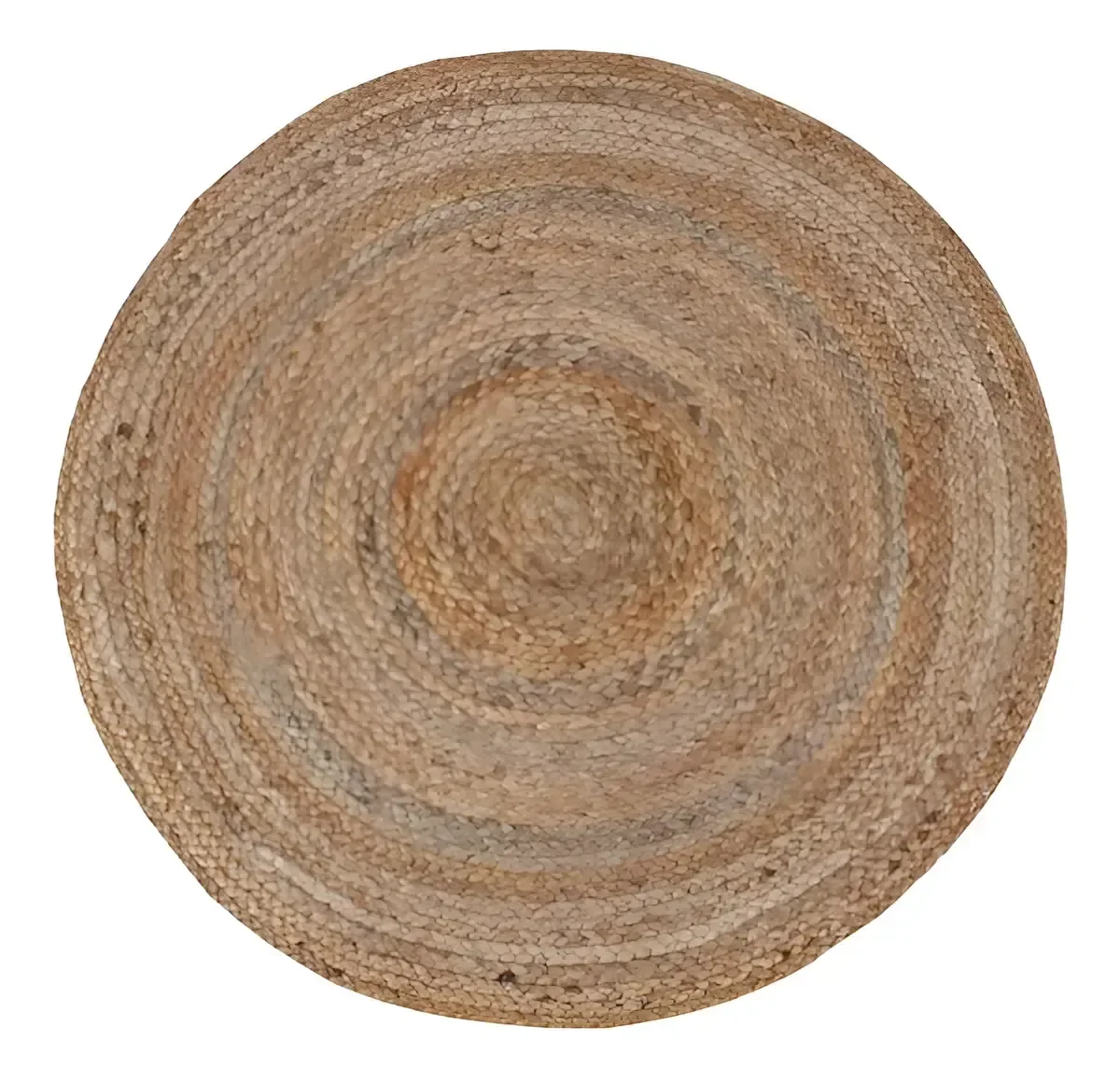Tapete Redondo de Juta Natural 90 cm Bege Fibra 100% Natural para Sala Quarto Entrada Varanda