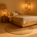 Ver imagem 2 de Tapete Redondo de Juta Natural 90 cm Bege Fibra 100% Natural para Sala Quarto Entrada Varanda