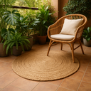 Ver imagem 4 de Tapete Redondo de Juta Natural 90 cm Bege Fibra 100% Natural para Sala Quarto Entrada Varanda